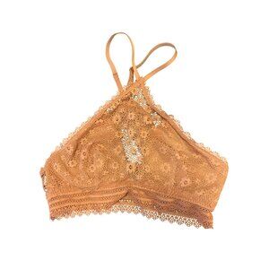 Victorias Secret Burnt Orange Crochet Lace Y2K Halter Bralette Size S/P‎ (Girls)